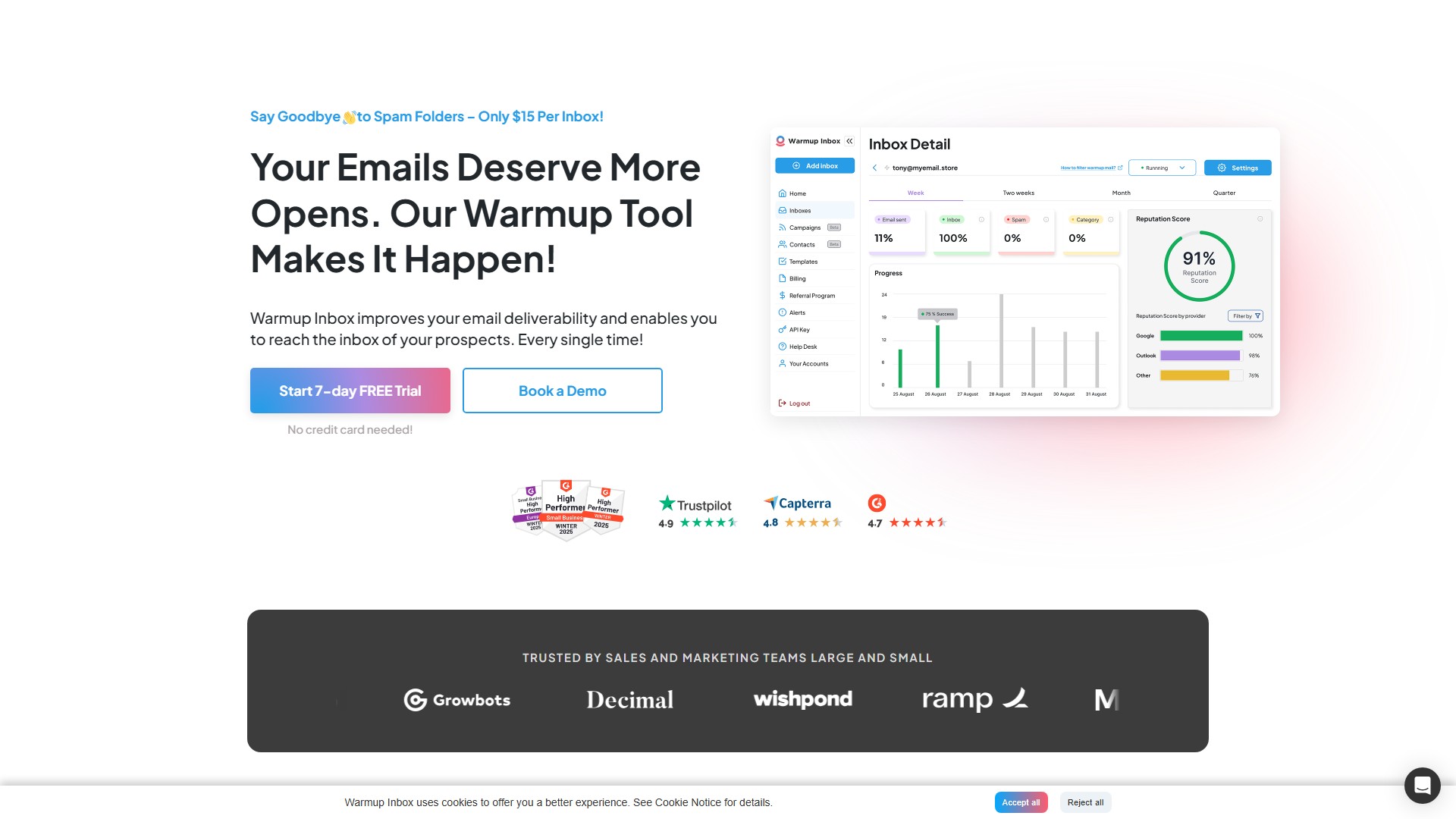 WarmupInbox - AI Tool