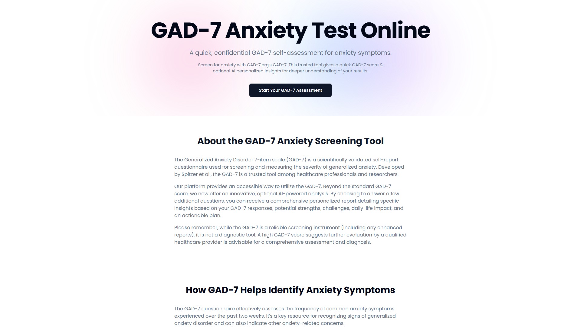 GAD-7 - AI Tool